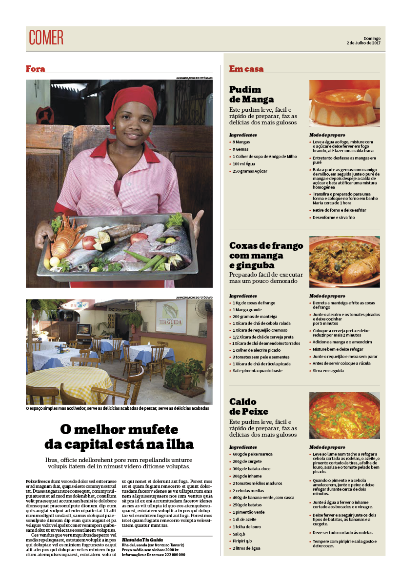 Projecto destacável Fim-de-Semana Jornal de Angola – jribeiro