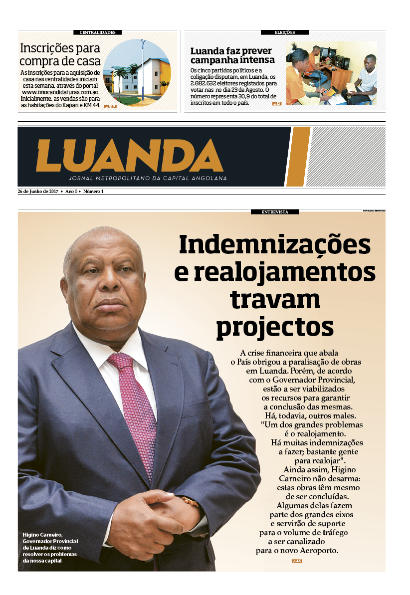 Jornal Metropolitano de Luanda n.º 1 – projecto jribeiro