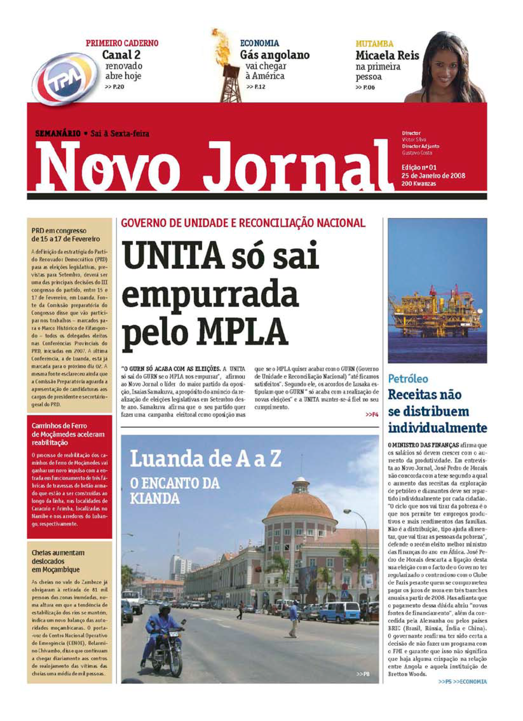 Capa do Novo Jornal n.º 1