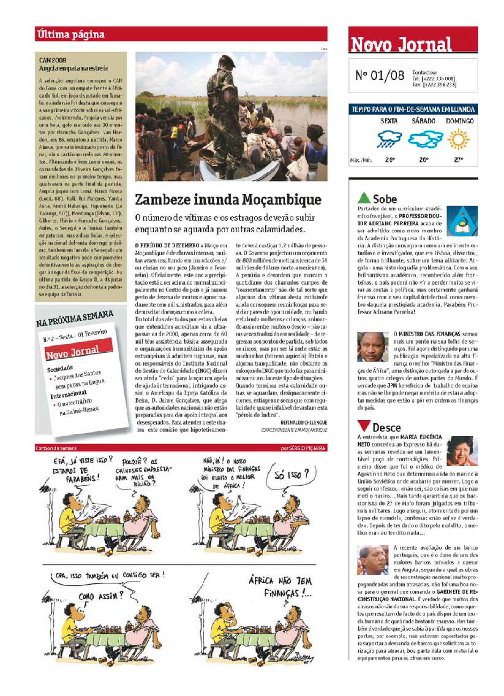 Contracapa Novo Jornal n.º 1